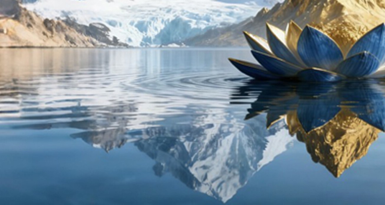 Glacier Capital postcard: Prism and its reflection